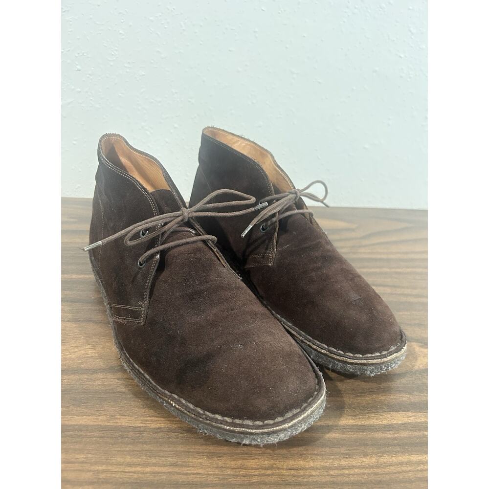 Ralph Lauren Suede Chukka Boots Mens 9D Italy Made Brown Lace Ankle Purple Label